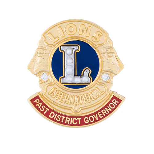 PAST DISTRICT GOVERNOR GOLD FILLED JEWELED LAPEL TACK