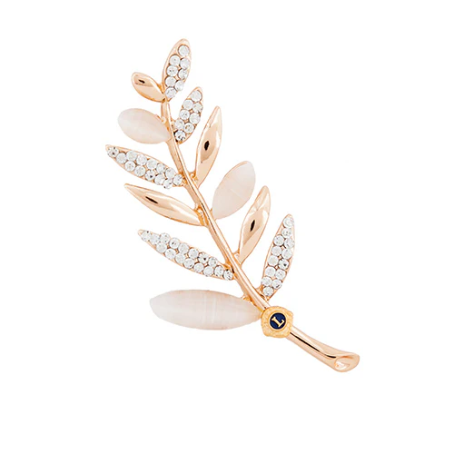 CRYSTAL GOLD LEAF PIN