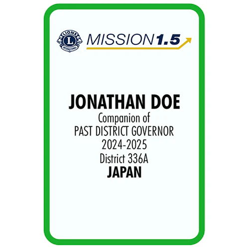 PAST DISTRICT GOVERNOR COMPANION BADGE - MISSION TO GROW