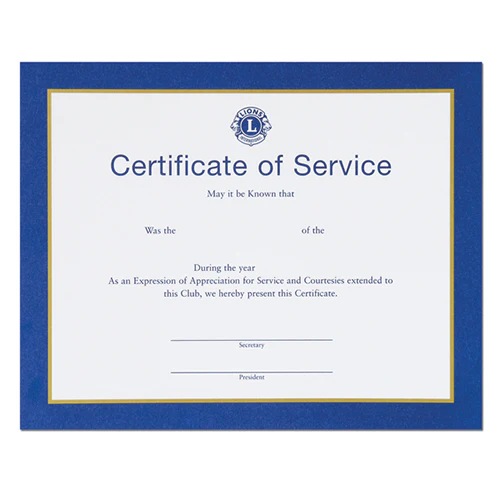 CERTIFICATE SERVICE - PERSONALIZED